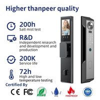 Serrure numérique V90 IP WIFI 3D avec reconnaissance faciale, empreinte digitale, code, carte, clé, contrôlée par l'application Tuya, en alliage d'aluminium, avec mémoire