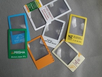 Loupe de lecture en PVC format 3.0X, personnalisable en taille et couleur, avec zone d'agrandissement de 55x44mm et règle, idéale pour les cadeaux promotionnels