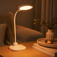Vente directe d'usine, lampe de table à LED à 5 modes de couleur, protection des yeux, variateur d'intensité, avec lumière rouge nocturne pour l'apprentissage, lampe de chevet pour chambre à coucher
