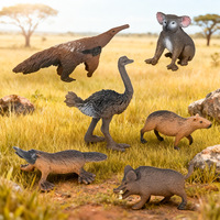 yxs Ensemble de figurines d'animaux miniatures de simulation cognitive pour enfants : Autruche, ornithorynces, capybara, marmotte, sanglier