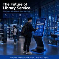 Kiosque de recherche de livres en libre-service avec écran tactile capacitif 43 pouces, terminal OPAC pour université, école, centre d'archives