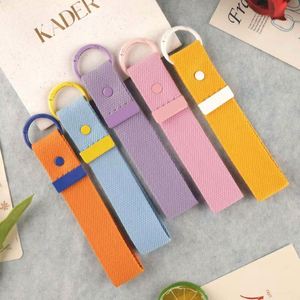 Porte-clés coréen style INS, couleur macaron, broderie sur toile, sangle de bagage vierge, bande nominative DIY - Product Image 2