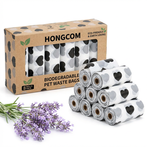 Sacs à déjections canines biodégradables écologiques à double couche parfumés à la lavande, en stock - Product Image 1