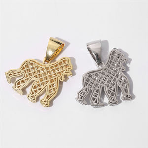 2020 la migliore vendita di alta qualità miami choker moda hip hop donna uomo placcato oro 18 carati zircone <span class=keywords><strong>King</strong></span> <span class=keywords><strong>Kong</strong></span> animale ciondolo hip hop - Product Image 2