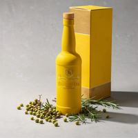 Bouteille cylindrique de luxe 450 ml en verre super flint, avec logo couleur personnalisé, boîte d'emballage sur mesure, pour spiritueux, liqueur, whisky, vente en gros