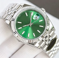 Montre mécanique automatique pour homme de haute qualité, lunette cannelée, index en cristal, calendrier, bracelet en acier Jubilee