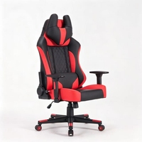 Chaise de jeu ergonomique pivotante de style racing pour la maison, le bureau ou le dortoir, avec dossier inclinable et réglable, vérin à gaz 3 positions (PU PVC)