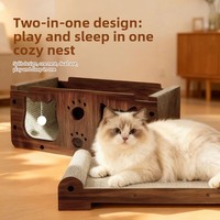 Arbre à chat tout-en-un TV Design avec niche, griffoir anti-chute de poils, maison de jeu multifonctionnelle universelle quatre saisons pour animaux de compagnie