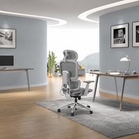 Chaise de bureau de direction pivotante entièrement en maille, avec cadre en alliage d'aluminium, ergonomique, réglable, robuste, capacité 200 kg