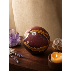 Esfera/bola de piedra de jaspe Mookaite - Energía/Reiki/Cristaloterapia - 3 pulgadas de diámetro y 435 g (0.96 lb) - UNA PIEZA - Product Image 3