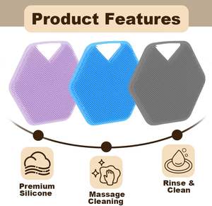 Brosses exfoliantes pour le corps en silicone souple, brosses de douche, brosses nettoyantes pour la peau à tenir à la main - Product Image 3