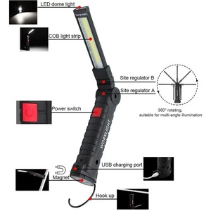 Ultra Bright Working <b>Light</b> USB Rechargeable <b>LED</b> Flexible Magnetic Folding COB Work for Car Repair WD-550 Portable Magnetic <b>Led</b> W - Product Image 4