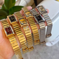 Jam Tangan Wanita Fashion Vintage Persegi dengan Tali Baja Anti Karat dan Kaca, Sederhana Elegan dengan Dial Kecil untuk Wanita