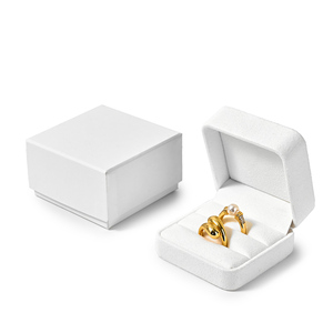 FANXI Wholesale <b>White</b> Square Microfiber Jewelry Packaging <b>Box</b> Custom Logo <b>Gift</b> Earring Pendant Quality Velvet Jewelry Packing - Product Image 1