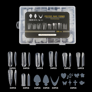 Bin <span class=keywords><strong>2025</strong></span> Chuyên Nghiệp Poly Gel Nail Từ 288Pcs Kép Mô Hình Móng Tay Hình Thức 12 Quà Tặng Hộp Đóng Gói Nail Mẹo Với Silicon Slice Cho Salon - Product Image 3