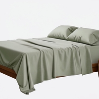 Parure de lit et housse de couette rayées 4 pièces en tissu 100 % bambou écologique de luxe 300 fils/cm² – Douce, rafraîchissante et respirante