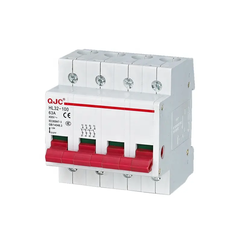 Qjc Grosir OEM ODM HL32-100 T Tipe 63A 4 Phase AC Isolator Switch