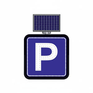 Señalización de Tráfico LED de Aluminio de 60 x 60 cm con Energía Solar, Tablero de Advertencia y Seguridad para Estacionamiento - Product Image 2
