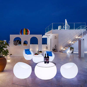 Mesa de Té Luminosa Moderna y Ecológica para Exteriores, Resistente al Agua y a los Rayos UV, Combinación de Mesa y Sillas Pequeñas para Balcón, Hotel - Product Image 6