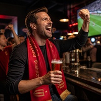 Écharpe de supporter de football en velours, brodée, avec franges dorées, pour événements sportifs et championnats