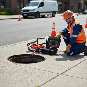 Système de caméra HD étanche IP68 Witson pour l'inspection des canalisations et des égouts, câble de 20 à 50 m, moniteur de 10,1 pouces, carte <span class=keywords><strong>Micro</strong></span> <span class=keywords><strong>SD</strong></span>, certifié ROHS - Product Image 1