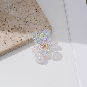 Petits nœuds papillon et pièces en résine irisée motif ours, breloques pour chaussures <span class=keywords><strong>Crocs</strong></span>, ornements pour cheveux, matériaux pour bijoux autocollants et bandeaux DIY - Product Image 6