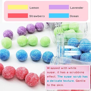 Boules de gommage corporel personnalisées avec logo OEM – Meilleur gommage de sucre de bain bio aux fruits et sel pour le corps - Product Image 5