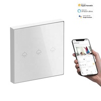 Sakelar lampu listrik rumah berkualitas UK Smart Control saklar rumahan otomatis sentuh 240v maks. Voltase 16A Panel kaca