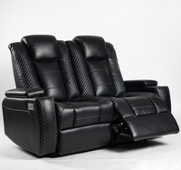 Canapé d'angle inclinable électrique VANBOW 3 2 1 en cuir, meubles pour salon et hôtel/appartement avec porte-gobelet