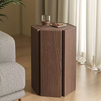 Ensemble de tabourets organisateurs pliables et empilables en bois massif, design moderne et minimaliste, conception épaissie pour usage domestique, table d'appoint