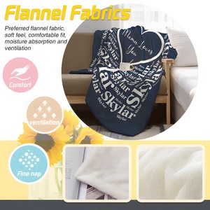 Couverture en flanelle personnalisée avec le nom du petit-enfant - Motif d'animaux amusants, utilisation quatre saisons, style américain, <span class=keywords><strong>cadeau</strong></span> pour les grands-<span class=keywords><strong>parents</strong></span> - Product Image 6