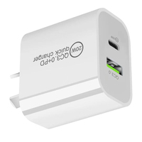 Pengisi daya Cepat 20W PD QC3.0, adaptor daya ponsel USB A + C pengisi daya rumah pengisian cepat