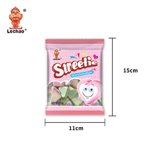 Asian <strong>Sweets</strong> 20g Yummy Fruit Flavor Assorted <strong>Heart</strong> Marshmallows Candy Halal Bag Marshmallow - Product Image 2