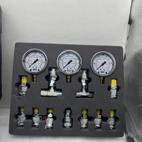 Kit de 3 manomètres hydrauliques pour machines de construction, avec 3 raccords en T, kit de test de haute qualité universel