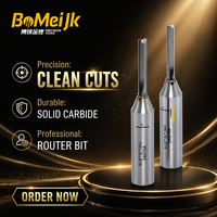 BoMeiJK TCT 2 Flute Straight Router Bit ODM OEM Pemotong Karbida yang Dapat Disesuaikan dengan Sudut Helix 45 & Kekerasan HRC 65