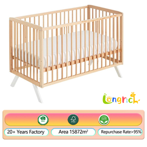 Giường cũi trẻ em có thể chuyển đổi Giường cũi trẻ em có kích thước đôi đáp ứng tiêu chuẩn Châu Âu không độc hại sơn cũi trẻ em giường cũi - Product Image 2