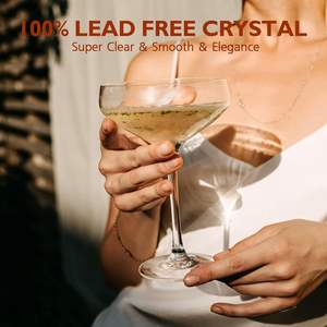 Juego de 4 <span class=keywords><strong>Vasos</strong></span> de Cóctel de <span class=keywords><strong>Cristal</strong></span> Premium Soplado a Mano, Sin Plomo, para Bar, Cosmopolitan, Manhattan, Gimlet, Pisco Sour, 12 oz - Product Image 2