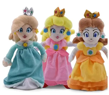 24CM Mario Princess Peach Plush Brinquedos Cartoon Anime Filme Dolls Action Figure Soft Plush Doll Toy Modelo Kids Stuffed