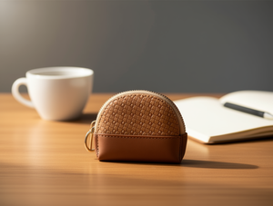 Portamonete da Donna Mini con Chiusura a Cerniera in Microfibra Intrecciata e Pelle Sintetica, Stile Compatto e Minimalista - Product Image 2