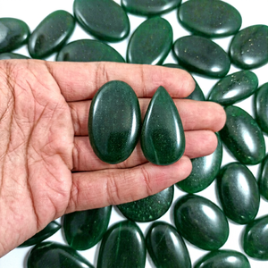 Natural Green Aventurine Gemstone Cabochon Cut 25-40mm High Quality Wholesale Lot Crystal for Jewelry Making Stone - Product Image 1