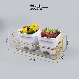 Caja de Almacenamiento de Plástico con Compartimentos, Organizador de Escritorio Rectangular con Marco Dorado, Organizador de Escritorio para Oficina - Product Image 4