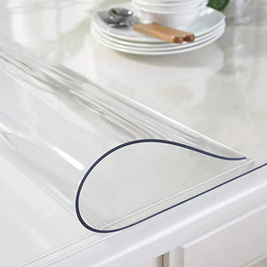 Custom Transparent Plastic PVC Table Cloths Clear Table Cover Protector 2MM For Dining Room Table Pad For Kitchen Wood Grain