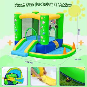 Château de maison gonflable durable en usine avec ventilateur, piscine à balles, panier de basket-ball, <span class=keywords><strong>jeu</strong></span> de fléchettes pour le plaisir extérieur et intérieur - Product Image 3