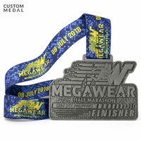 Médaille de finisseur de demi-marathon en métal personnalisée, relief 3D, récompense pour événement de course avec ruban imprimé