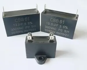 Condensateurs de démarrage de moteur de 1uF à 100uF CBB60 CBB61 CBB65 AC 450VAC Condensateur de démarrage de moteur de pompe à eau