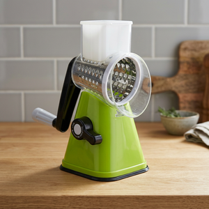 Grattugia Manuale 3-in-1 Ecologica SChef, Tritatutto per Verdure con Lame in Acciaio Inox e Contenitore Sicuro in Plastica per Frutta e Verdura - Product Image 2