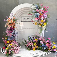 Arche de mariage au design moderne, arche de fleurs artificielles, support métallique pour la décoration de scène de fête