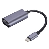 Konverter Adaptor Tipe C ke VGA USB 3.1 ke Adaptor VGA Konverter Video Multi-Layar untuk PC Laptop Desktop
