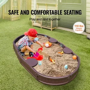 Bac à sable ovale portable en plastique HDPE au design moderne pour les enfants qui jouent en plein air - Product Image 3