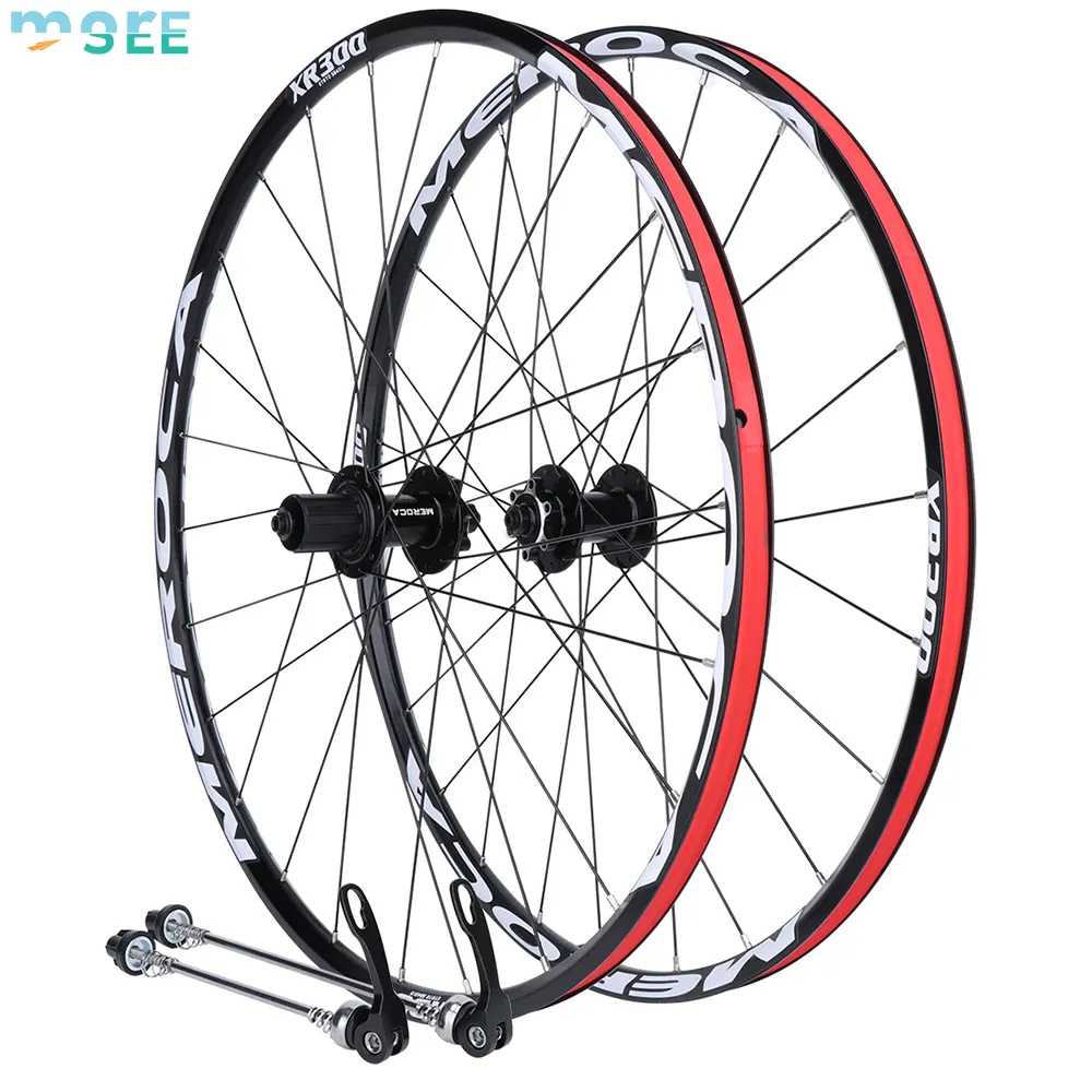 SeeMore Jeu de roues en alliage à double paroi essieu boulonné avant arrière 18mm largeur de jante intérieure pour VTT 26 "27.5" 8/9/10/11 vitesses